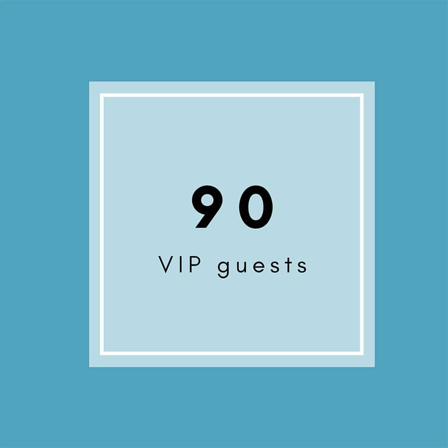 90 vip guests